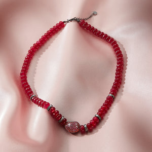 Crimson Lace Agate Necklace